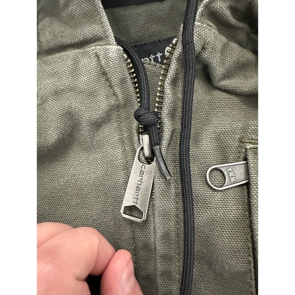 Carhartt J001 Detroit‎ Jacket Moss Green Hooded Workwear Mens XL Loose Fit - Picture 4 of 8